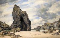 Edward William Cooke - Steeple Rock Kynance Cove Lizard Cornwall Low Water